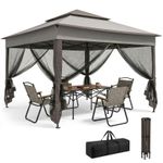 Outsunny Garden Folding Tent Heavy Duty Pop Up Gazebo for Party Dark Grey
