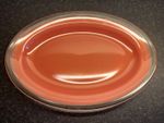 Rare Vintage 60s Phoenix Glass Sprayware Rose Pink Oval Plate Platter