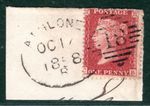 GB IRELAND SPOON QV Piece ATHLONE (Irish-Type) 1858 1d Red {samwells}ORED95