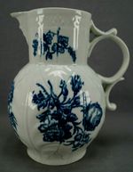 Dr Wall Worcester Blue Floral Bacchus Mask Porcelain Pitcher / Jug C. 1755-1783