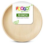Disposable 10"(25cm) Large Palm Leaf Round Plates Paper Wooden Ecofriendly Party