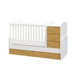 Luxury Baby Convertible Cot Swing Function Basket Natural Oak & White