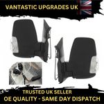 Set of 2 Black Manual Wing Mirror Door R+L - For Ford Transit Mk8 2014-2024