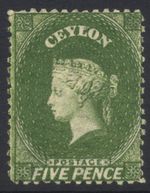Ceylon 1867-70 5d bronze-green SG66c Mint Cat £65