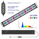 Full Spectrum 80-150cm Aquarium LED Light with 24/7 Timer AUTO ON/OFF EVERYDAY