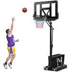 Portable Basketball Hoop 5-Level Height Adjustable Basketball Goal Hoop Stand