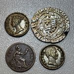 Job of 4x Small Antique Vintage Victorian Coins Set Some Rare Token or Coins