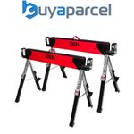 Excel Twin Pack 6288 Heavy Duty Steel Folding Saw Horse Adjustable Legs 1178kg