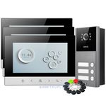 HOMSECUR 3-Flat Wired Video Doorbell System with Auto-Recording & Keyfob Unlock