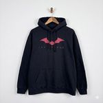 The Batman Hoodie Black Red Bat Symbol Pullover Sweatshirt Size XL Graphic
