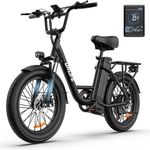 URLIFE Electric Bike for Adults  20" x 3.0 Fat Tire 48V 13Ah E Bike with 7 Speed