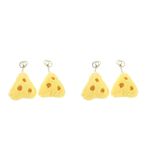 Stuffed Cheese Keychain Fluffy Yellow Artificial Food Charm for Decoration
