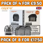 Aspire Minican Plus Pods | Replacement Pods | 2ml | 0.8Ω | 1.2Ω | Pack of 4 Pods