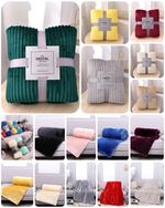 Super Soft Faux Fur Mink Throw Large Sofa Blanket Fleece Plain Warm Double King