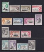 FALKLANDS DEPENDENCIES 1954-62 QEII Ships set of 15 SG G26-G40 MLH/* (CV £200)