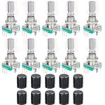 10Pcs EC11 rotary encoder,360 Degree Rotary Encoder Code Switch Push Button EC11