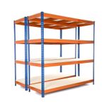 2 X 4 Tier Steel Shelving Heavy Duty Garage Storage Racking 400KG UDL