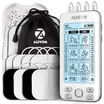 AUVON 4 Outputs TENS Machine for Pain Relief, EMS Muscle A-white 
