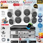 HIKVISION COLORVU POE CCTV SYSTEM IP UHD 8MP NVR 4K 8MP 2-WAY AUDIO CAMERA KIT