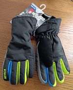 Nevica Boys Winter Wrist Gloves Size L Black Blue Green Logo
