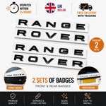 GLOSS BLACK Badge Letters fit RANGE ROVER - Front and Rear GENUINE Sizing