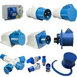 16Amp 240v Blue Interlocked socket Plug Coupler Wall Socket Splitter Adaptor Cap