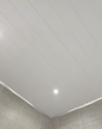 Matt White Twin Embedded 8mm PVC Ceiling Panels Bathroom Cladding Shower Wall