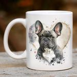 Pet Dog Mug, watercolour French Bulldog - Ideal Gift