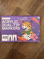 48 ARTISTRO Acrylic Paint Pens Markers for Rock, Fabric, Wood, Glass, Craft Dual