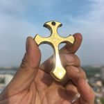 Unpolished - Brass Solid Cross Pendant EDC Tool - Surface not polished
