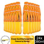 Lucozade Energy Orange Sparkling Energy Drink Powered By Glucose, 24x380ml