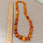 Amber necklace Stone Beads Vintage Soviet Baltic  jewelry 42 g.