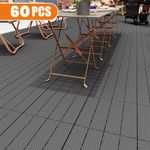 60 Pack Anti-Slip Interlocking Deck Tiles 30x30cm Outdoor Patio Garden Floor UK
