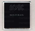 AC/DC BACK IN BLACK ALBUM COVER FRIDGE MAGNET 08 Acrylic square  2.6inch (64mm)