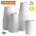 12oz Tall Single Wall White Paper Cups Disposable Coffee Cups with Optional Lids