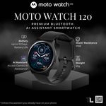 Motorola Moto Watch 120 Premium Smartwatch - AI Assistant, Bluetooth, Health Tra