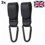 2X Leather Buggy Clips Pram Hooks for Bags Baby Pushchair Clips Stroller Hooks