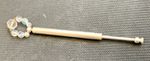 Sterling Silver Sheffield Lacemakers Bobbin 1973 to 1978 with Crystal Fob - 13cm