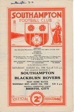 Southampton v Blackburn Rovers 1948/1949 - Football programme
