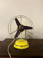 PIFCO Vintage Yellow Metal Table/Desk Fan 3-Blade Circular, Adjustable Tilt
