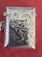 Solid Silver Vesta Case Samuel M Levi Birmingham 1902 40mm