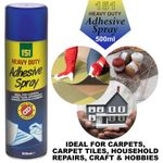 Carpet Glue Heavy Duty Adhesive Spray Mount Tape Diy Crafting Upholstery 500ml