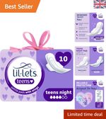 Teens Night Pads - Heavy Flow Unscented Towels for First Periods, 10 Count