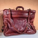 The Bridge Leather Garment Bag Suit Carrier Brown Vintage Italian