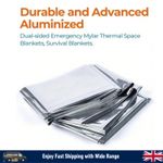 10X/1pc Foil Blanket First Aid Survival Space,Thermal Rescue EmergencyWaterproof