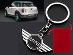 Mini Cooper Key Ring – Metal Car Keychain with Velvet Gift Pouch
