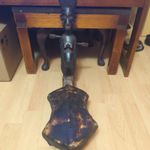 VINTAGE INSTRUMENT WEST AFRICAN TRIBAL KORA CARVED WITH NATIVE WOMEN