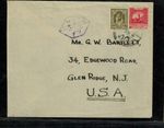 Transjordan Cover 1948 from Amman, Jordan to Glen Ridge, NJ w/ Censor 2B #42