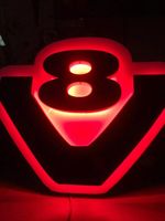 Scania V8 3D RED ACRYLIC GLOSS Led Mirror Board 24v/ 12v / USB