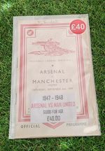 Arsenal Vs Manchester United Football Programme Good 1947/48 Div One